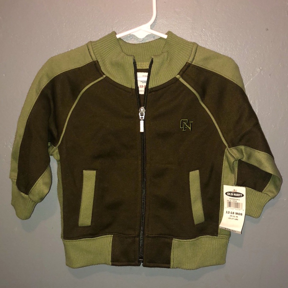 Old Navy Boys Size 12-18 Months Track Zip Up Jacket New With Tags